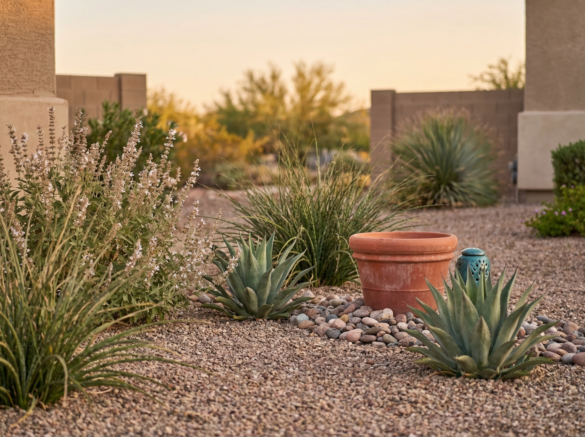 A clean Arizona rock landscape. Curb appeal. No weeds.